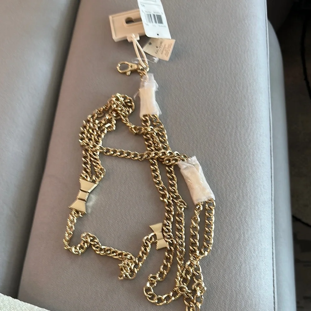 Kate Spade Double Gold Tone Chain Bow Belt